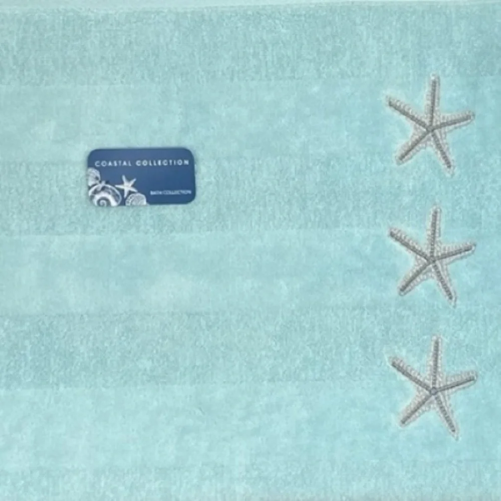 Coastal Collections - ‘Starfish stripe ’ Bath towel set. NWT.